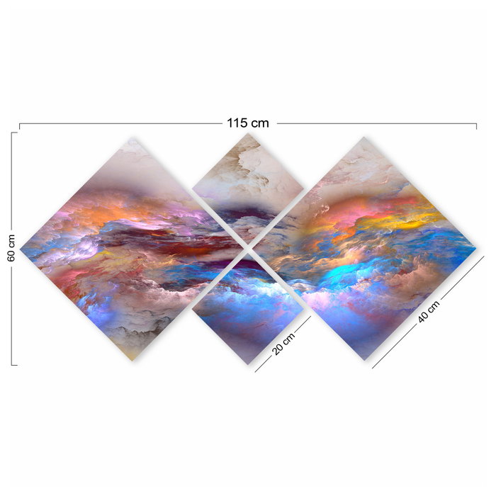 Wallity Conjunto de 4 Cuadros Decorativos de MDF Multicolor Wallity Conjunto de 4 Cuadros Decorativos de MDF Multicolor